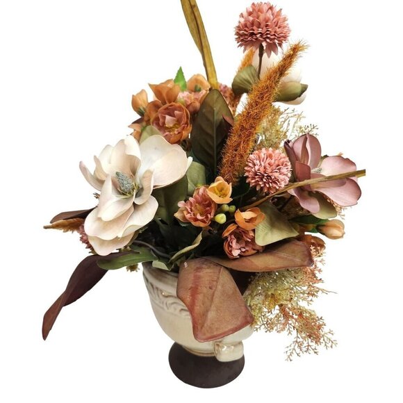 Magnolia Fall Floral Arrangement In Ornate Ceramic Vase Made by Flower Barn - Picture 5 of 12